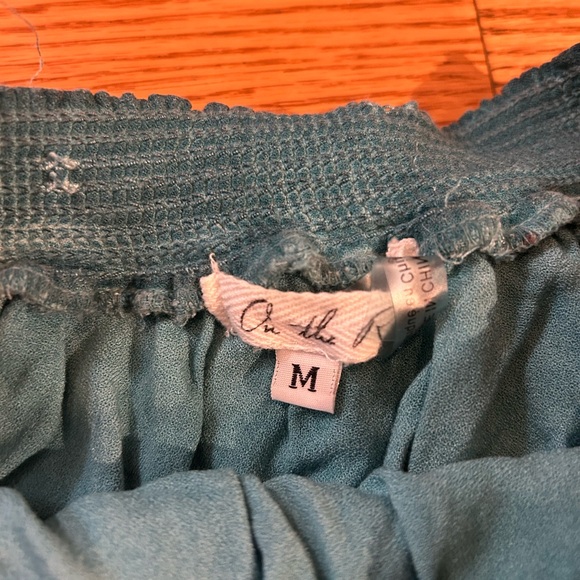 Teal Ruffled+Textured Tube Top - Picture 3 of 3